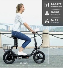 Electric Scooter with Seat for Adults, Peak 444W Motor, 28-35 Miles Range eScoo