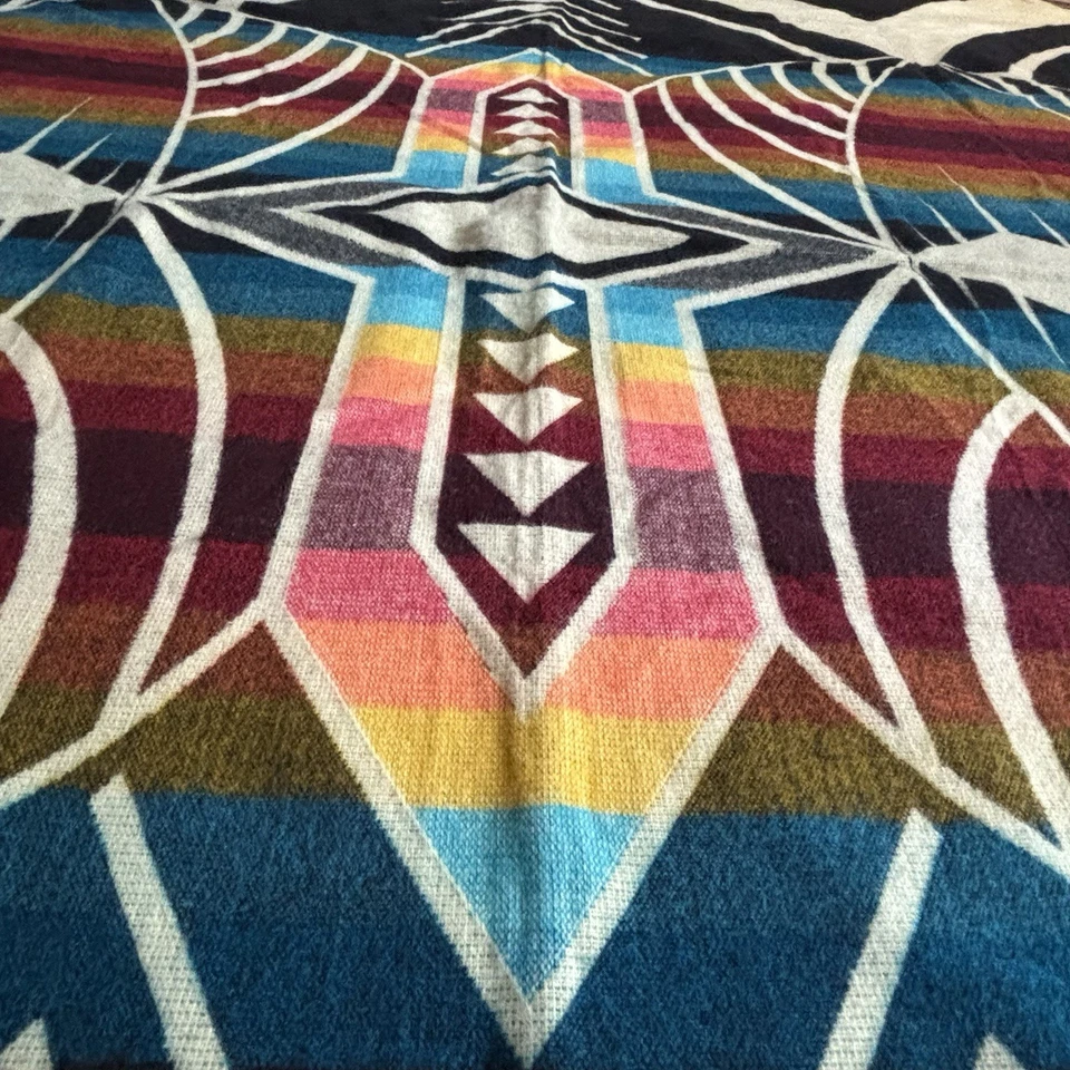 NWT Indian Creations by Incas 80% Alpaca Blanket 75x88 Ecuador Reversible Tribal - Image 3 of 4