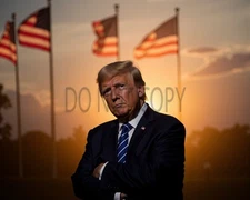 Donald  Trump American Flag AI Generated Photo MAGA President, USA 8X10 Print