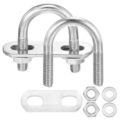 METALLIXITY U Bolts 4 Sets 1/4''M6 x0.86''x1.65'', Round U Bolt Kits 304 Stainle...