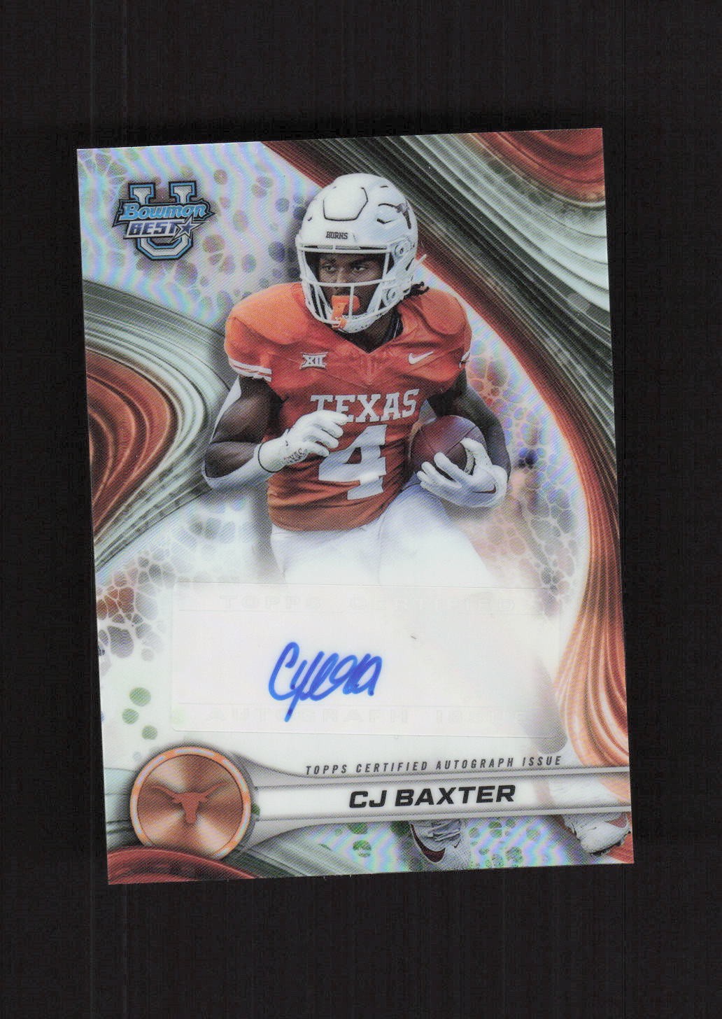 2024 Bowman University Best Best of 2024 Autographs CJ Baxter Texas Longhorns