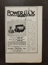 1930s Powera/ck Car Power Plant Radio Chassis Co. NY - 6" x 4" B142