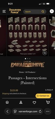 Dwarven Forge Passage Intersection Set Factory Painted With Magnets