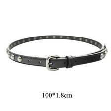 Women Punk Skinny Faux Leather Belt Studded Waist Strap Thin Rivet Gothic
