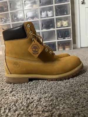 Timberland Premium 6-inch Waterproof Boot Wheat Nubuck Size 12 Double Sole  