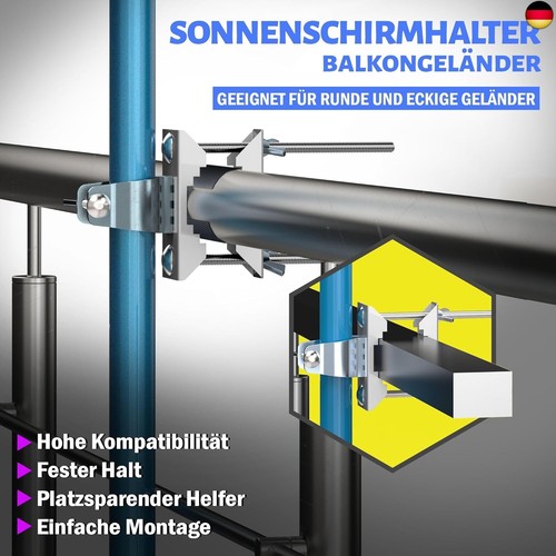 Menz Sonnenschirmhalter Balkongeländer verstellbar - Funktionale - Bild 2 von 6