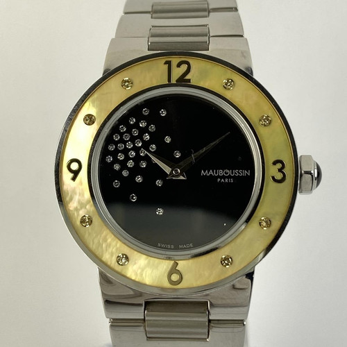 Auth MAUBOUSSIN Amour le Jour 9112100 3151 Silver Women's Wrist Watch