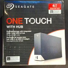 Seagate One Touch with Hub 4TB Desktop External HDD USB-C USB 3.0 Black