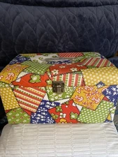 Mod 60s Vintage Vinyl Patchwork Sewing Box with Accessory Tray - Free Shipping!