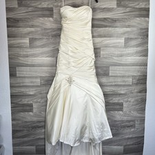 Casablanca Bridal Wedding Dress Ball Gown Sz 4 Ivory Mermaid Ruched Long Train