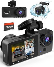 Dash Camera for Cars,4K Full UHD Car Camera Front Rear with 32GB Card,Built-i...