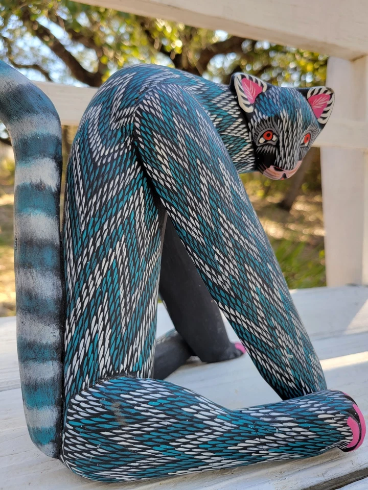 Oaxacan Folk Art Alebrije Wood Carving Cat - Image 2 of 4