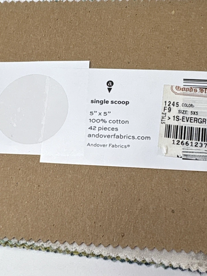 Andover Fabrics Evergreen 5"x5" Cotton Quilting Fabric Charm Pack 42 Pieces - Image 3 of 4
