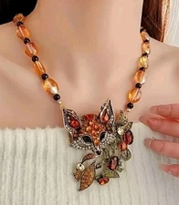 Fox Necklace Fall Statement fashion jewelry NEW Free Shipping 