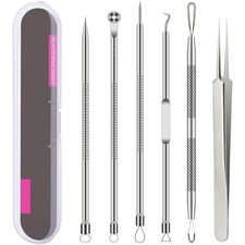 6-Piece Blackhead Remover Tool Kit Acne Comedone Whitehead Extraction Set Face