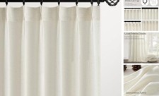 Pinch Pleated Linen Curtains 45 Inch Length 2 40"W x 45"L Pack of 2 Natural