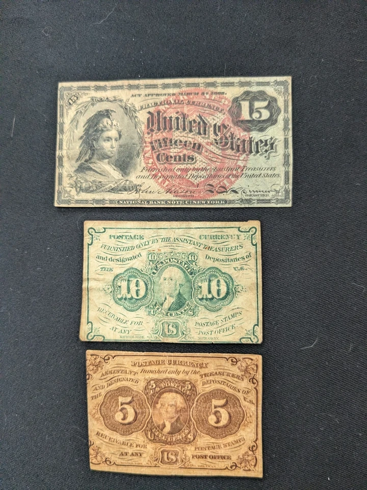 3 SCARCER CIVIL WAR ERA FRACTIONAL NOTES --5 CENT-10 CENT-15 CENT    #11 - Image 2 of 4