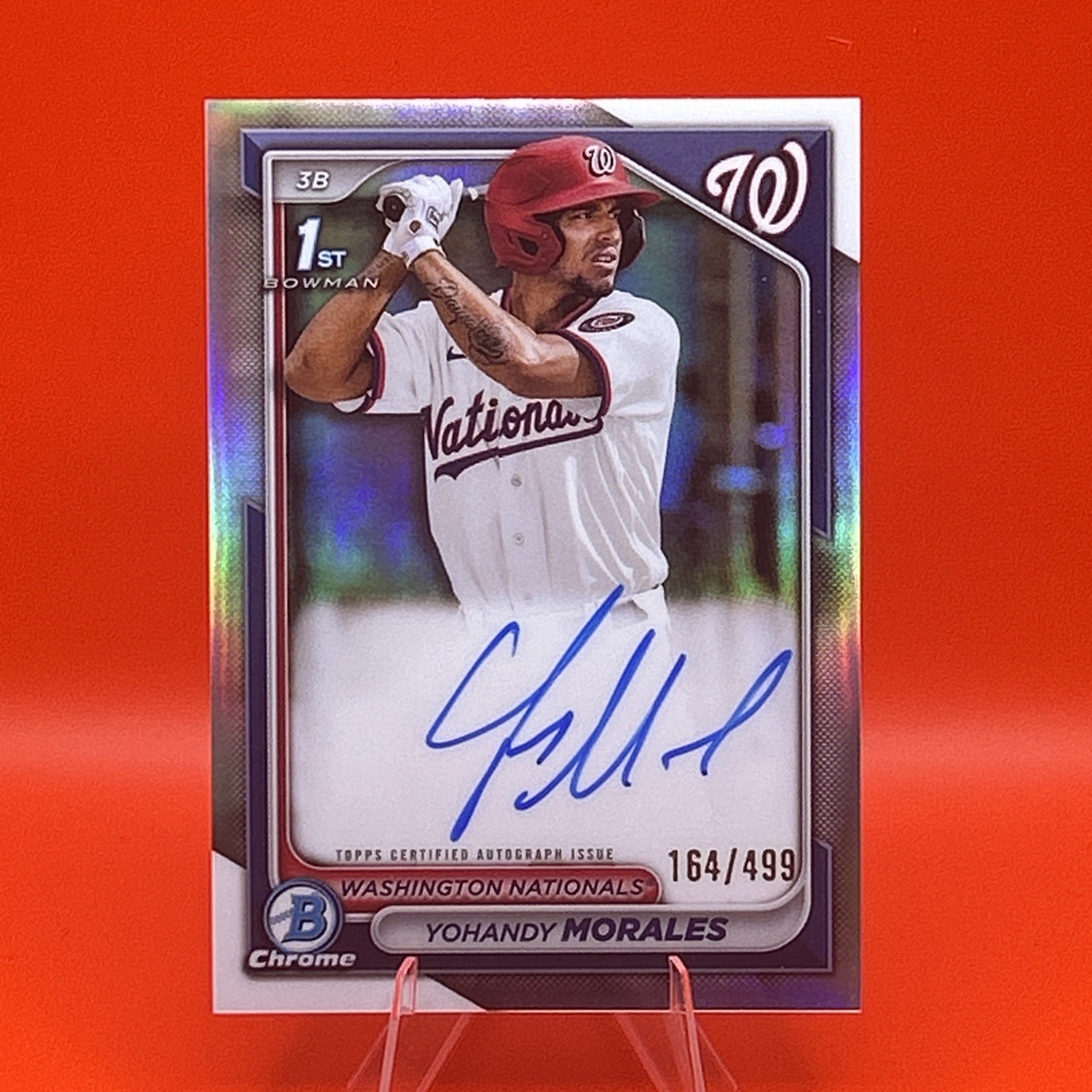 2024 Bowman - Chrome 1st Auto Yohandy Morales /499 #CPA-YM Refractor