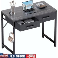 Small Desk W/ 2 Fabric Drawers Home Office Study Compact Space Solutions New