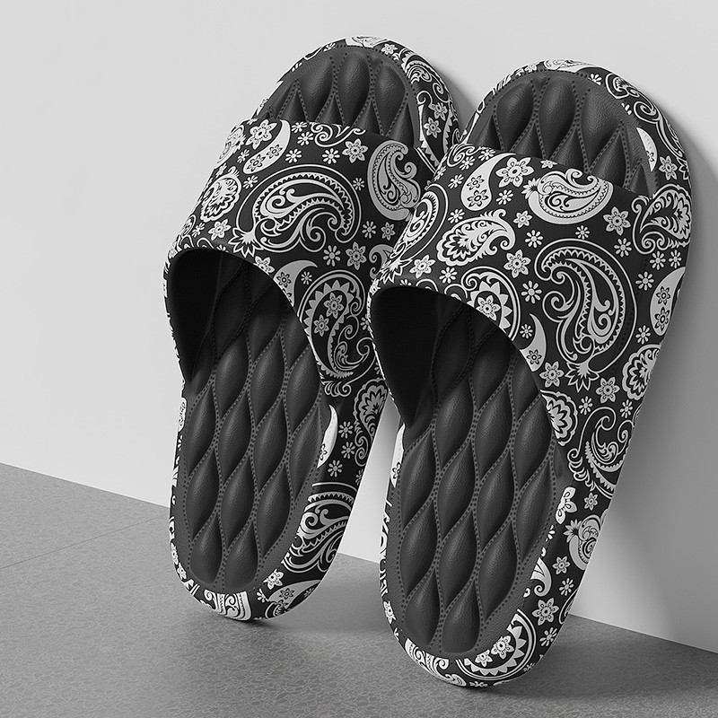 Zapatillas De Talla Grande Con Grafiti Para Hombre Chanclas Con Suela De Eva Par