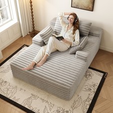 62" Oversized Boneless Chaise Lounge Sofa Bed Reading Chair Corduroy Cloud Couch