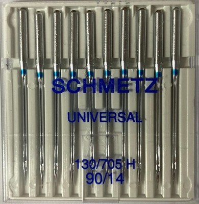 10 Schmetz Nähmaschinen-Nadeln Universal  130/705H  Stärke 90/14 mit Flachkolben