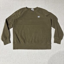 The North Face Sweatshirt Men's Size Medium Army Green Fleece Long Sleeve Logo