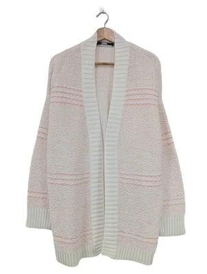 KARL LAGERFELD Cardigan Dames Veste T EU 42 blanc cassé-rose style décontracté - Photo 1/4