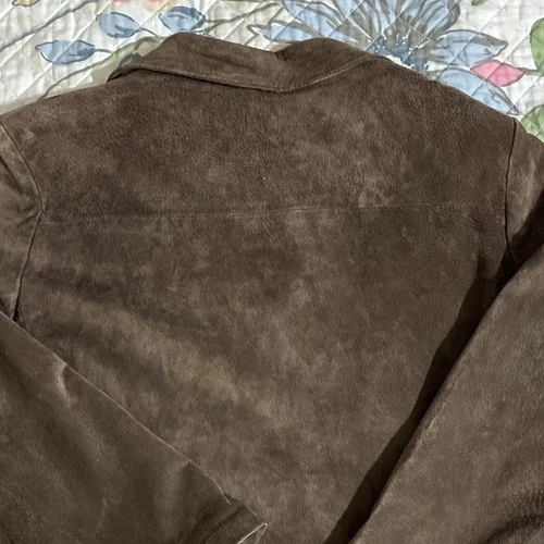 Stan Herman Studio Men's Brown Suede Leather Button Front Lined Jacket XL image 11