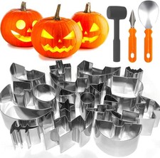 22-Piece Pumpkin Carving Kit with Stencils, Halloween Decorating Tools Set for J