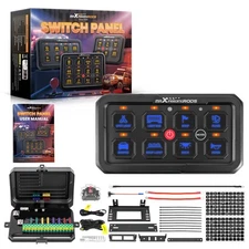 Touch Control Switch Panel For Off-Road Truck Boat 6/8/12 Gang RGB / Blue Light