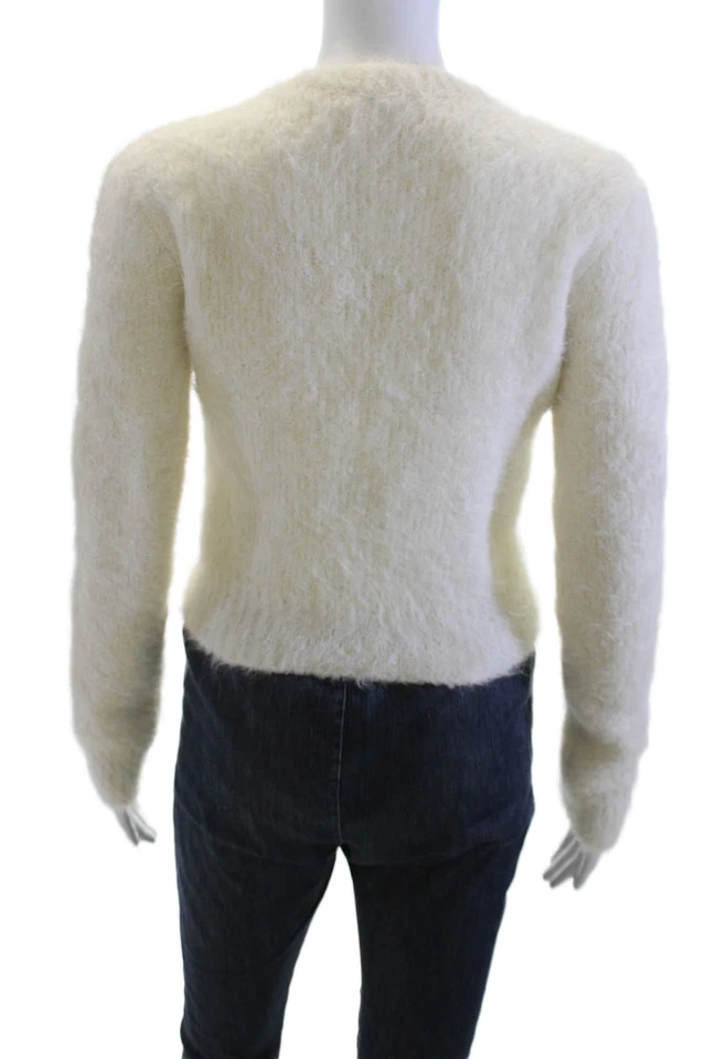 Suéter Pullover Marco Mujer Blanco Cuello Redondo Manga Larga Mezcla Alpaca Talla S Foto 3 de 4