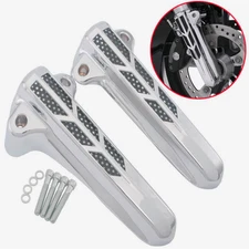 2X Silvery  Front Lower Fork Leg Covers Slider For Harley Touring FLHR FLHX FLH