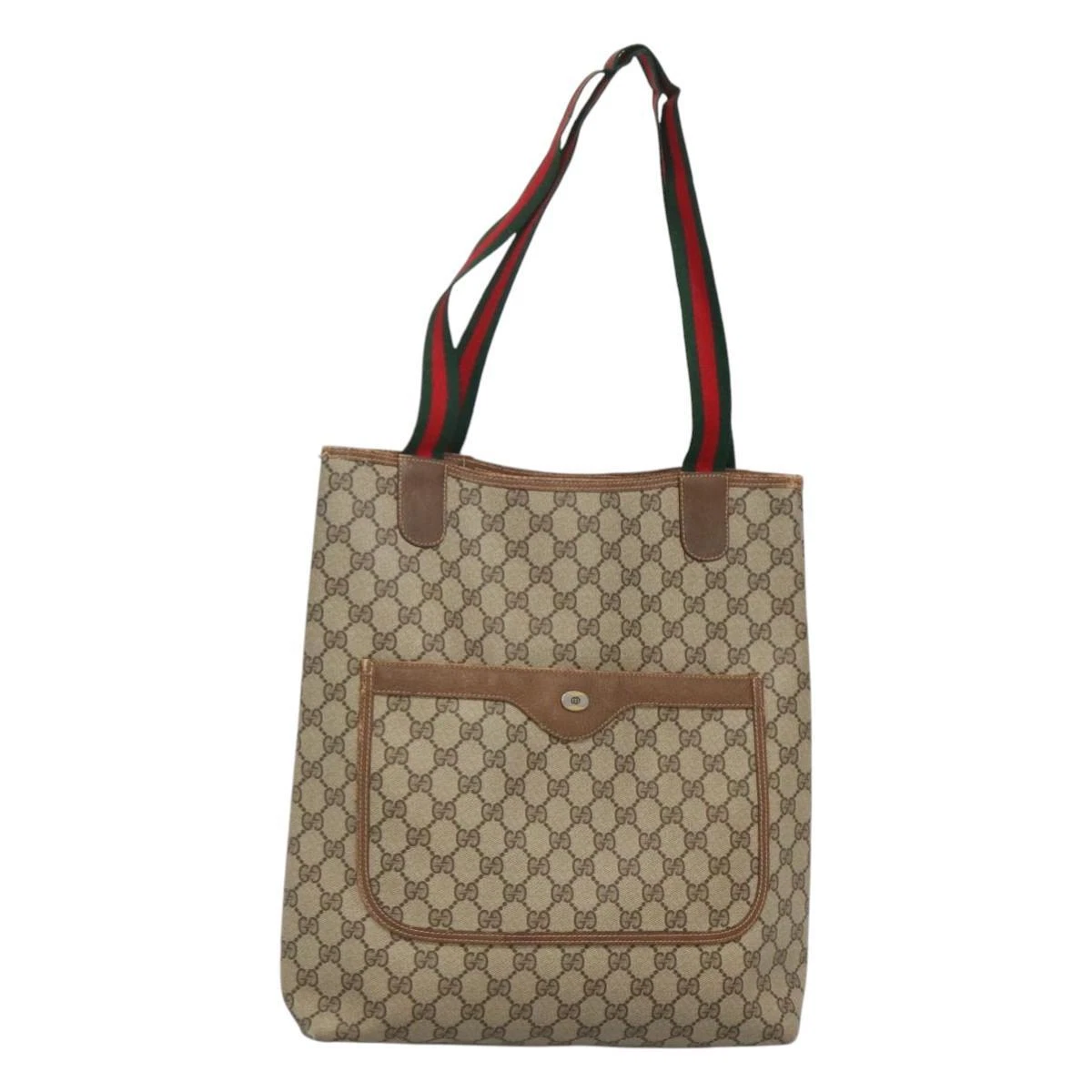 Sac GUCCI GG Supreme Web Sherry Line PVC beige vert rouge 39 02 003 authentique BD1278