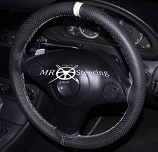 Per Mercedes Vaneo Originale Perforata Volante IN Pelle Cover + Bianco Cinturino