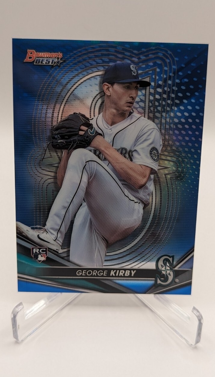 GEORGE KIRBY 133/150 BOWMANS BEST ROOKIE BLUE REFRACTOR RC MARINERS #69 2022 22