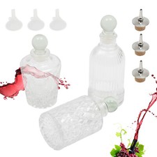 Bitters Bottle- Set of 3 Glass Dasher Bottle Decorative Bottles with Top Covers