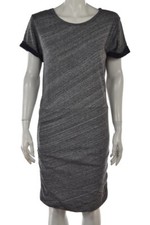 J Crew Womens Shirt Dress Size S Gray Speckled Cotton Knee Length Short Sleeve