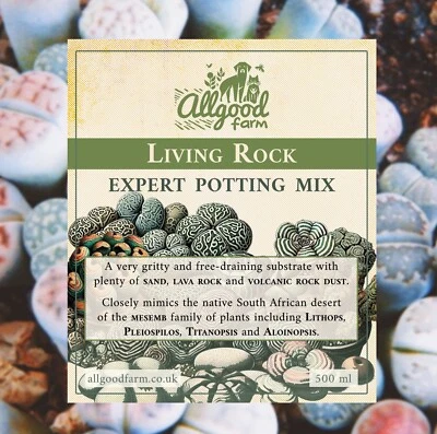 ALLGOOD FARM Living Rock Expert Soil Mix | 1-30L | Lithops | Titanopsis | Mesemb | Aloinopsis