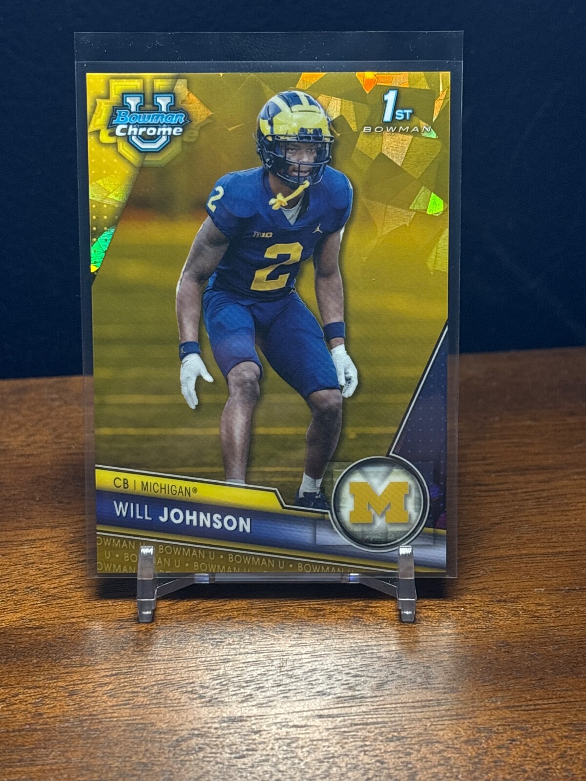 2023 Bowman Chrome University Sapphire Will Johnson Gold #22/50