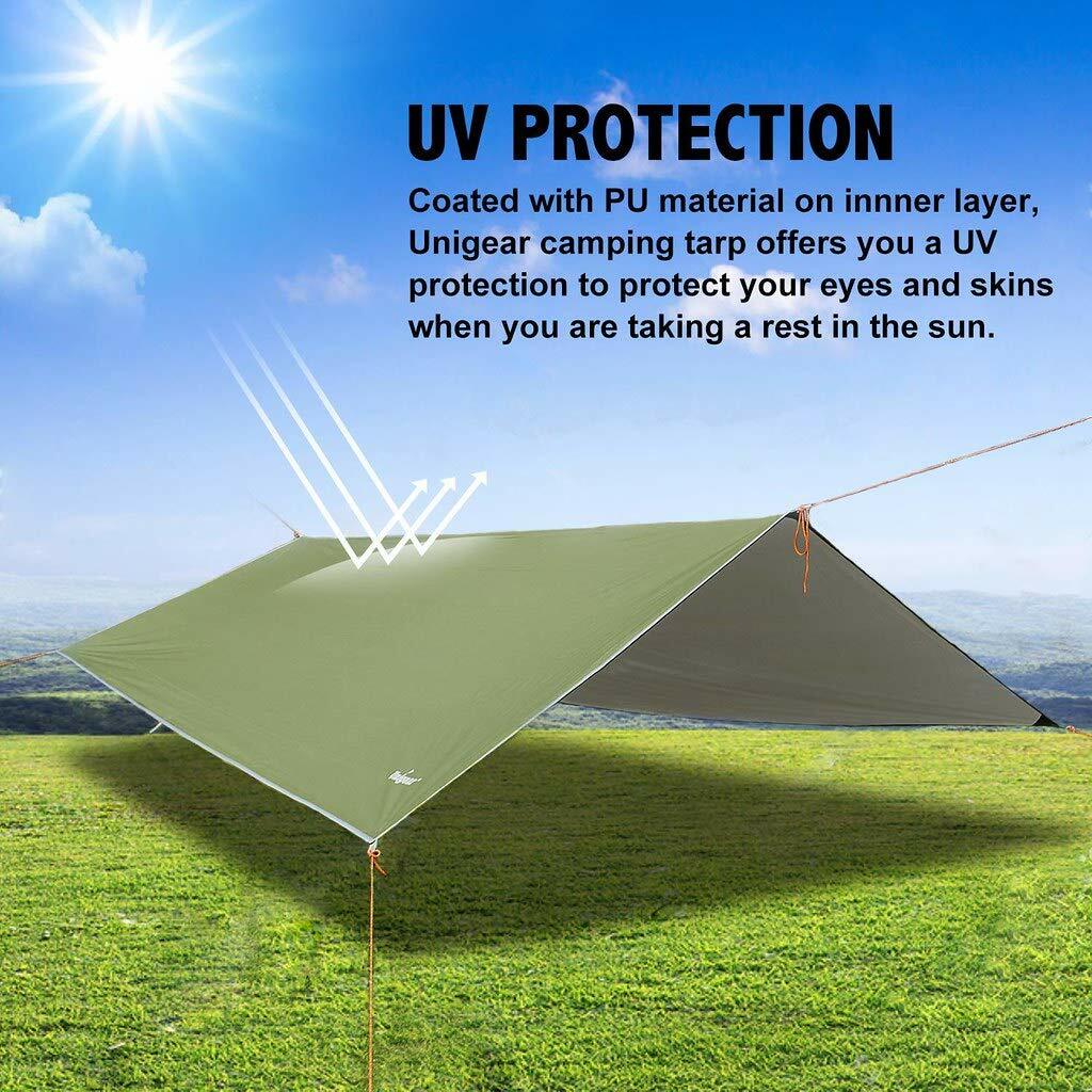 Ultralight Tent Tarp Waterproof Anti-UV 3M*3M Hammock Tarp Sun Rain Shelter GRE