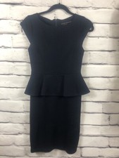 Alice + Olivia Navy Blue Peplum Dress Short Sleeve Size Medium