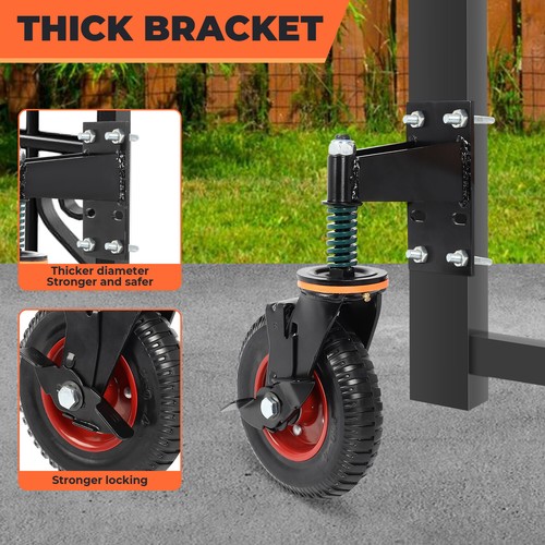 2pack 8inch Gate Wheel with Brake, Moves Smoothly Fence Gate Wheel, 600 Lb - Picture 6 of 6