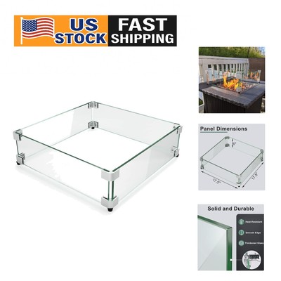 Durable 17.5'' Fire Pit Wind Shield with Aluminum & Rubber Feet - Easy Setup