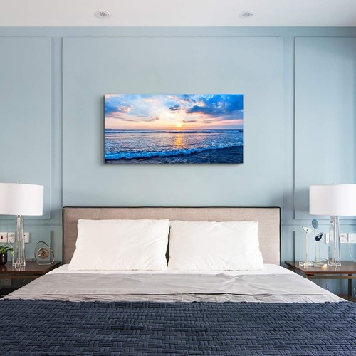 Canvas Wall Art for living room blue beach ocean sea waves landscape Wall Dec... - Picture 6 of 7
