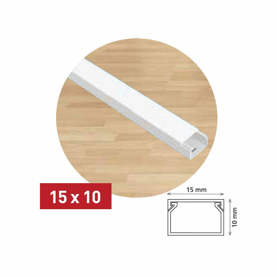 PVC Kabelkanal Kabelleiste Größe und Länge nach Wahl weiß vorgebohrt NEU - Bild 3 von 4