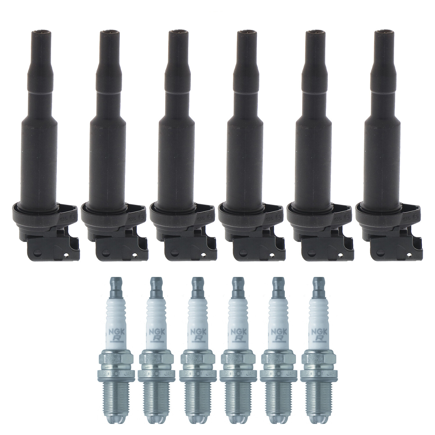 Bosch 6 Ignition Coil NGK 6 Laser Platinum Spark Plug Kit For E46 E60 E83 E53 L6