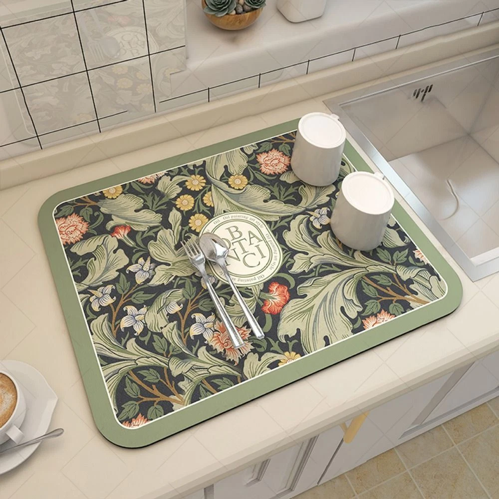 Diatom Mud Kitchen Drain Mat, Countertop Absorbent Table Mat