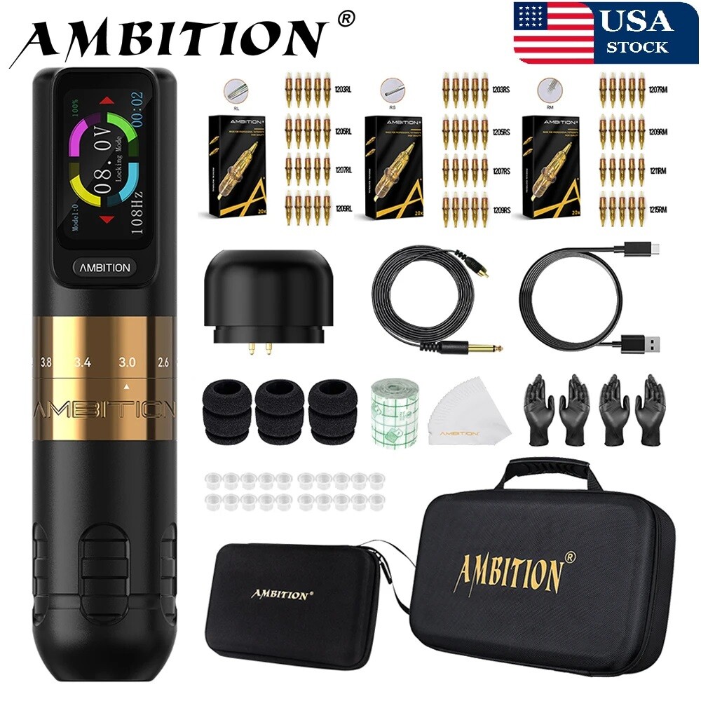 Ambition Seher Kit Wireless Tattoo Machine Pen 2.2-4.2mm