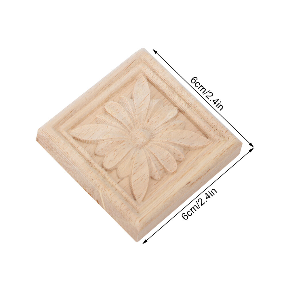 (5)Decorative Mouldings Wooden Architrave Corner Blocks Rubber Wood